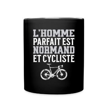 L'Homme Parfait Est Normand Cycliste - Mug uni - noir - Devant