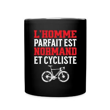 L'Homme Parfait Est Normand Cycliste - Mug uni - noir - Devant