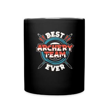 Bogenschütze Bogensport Pfeil Bogen Bogenschießen - Tasse einfarbig - Schwarz - Vorne