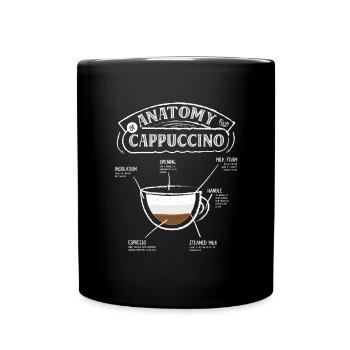 Anatomy of Cappuccino Coffee Lovers Vintage - Full Colour Mug - black - Front