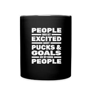 Eishockey Ice Hockey Torwart Torhüter Tormann - Tasse einfarbig - Schwarz - Vorne