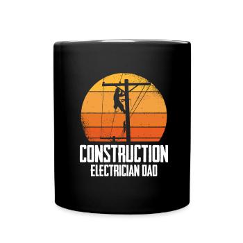 Electrician Electrical Engineer Electronics Technician - Full Colour Mug - black - Front