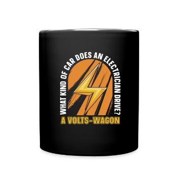 Electrician Electrical Engineer Electronics Technician - Full Colour Mug - black - Front