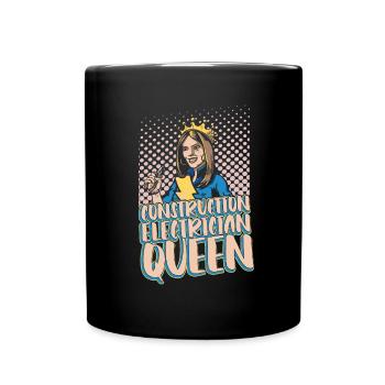 Electrician Electrical Engineer Electronics Technician - Full Colour Mug - black - Front