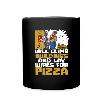 Electrician Electrical Engineer Electronics Technician - Full Colour Mug - black - Front