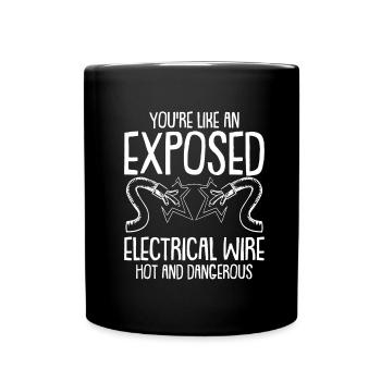 Electrician Electrical Engineer Electronics Technician - Full Colour Mug - black - Front