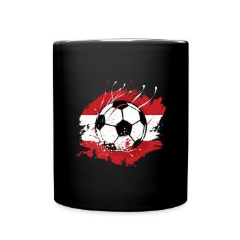 Football autrichien Drapeau autrichien Grunge - Mug uni - noir - Devant