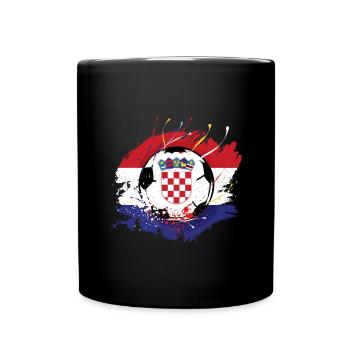 Kroatischer Fußball Kroatien Fahne Grunge Futbol - Tasse einfarbig - Schwarz - Vorne