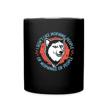 Siberian Husky Hund - Tasse einfarbig - Schwarz - Vorne