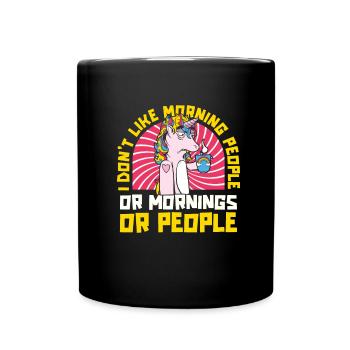 Einhorn Unicorn - Tasse einfarbig - Schwarz - Vorne