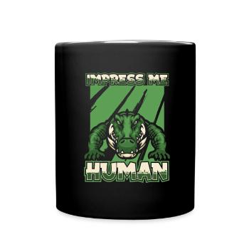 Krokodil Alligator - Tasse einfarbig - Schwarz - Vorne