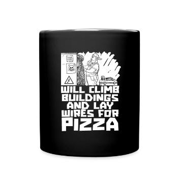 Electrician Electrical Engineer Electronics Technician - Full Colour Mug - black - Front