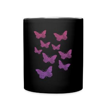 Butterflies - Tasse einfarbig - Schwarz - Vorne
