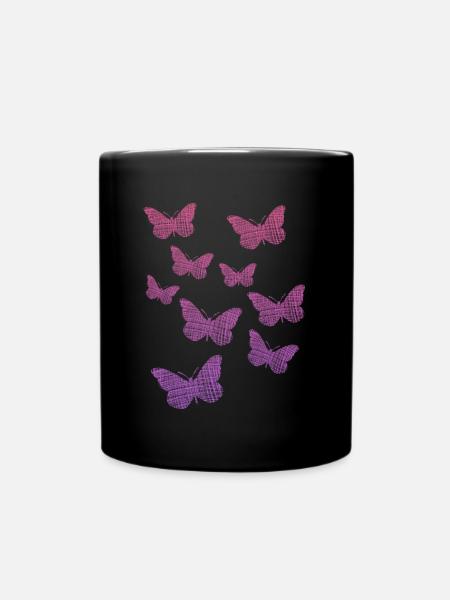 Butterflies - Tasse einfarbig - Schwarz