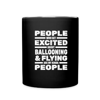Ballonfahrer Ballonfahrt Ballon Heißluftballon - Tasse einfarbig - Schwarz - Vorne
