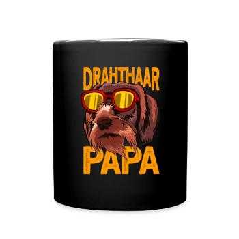 Drahthaar Papa - drahthaar hund - Tasse einfarbig - Schwarz - Vorne