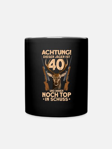 40 Jahre Rehbock Jäger Geburtstag Jagen Geschenk - Tasse einfarbig - Schwarz