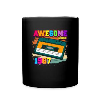 Awesome since 1967 Kassette 60er 55. Geburtstag - Tasse einfarbig - Schwarz - Vorne