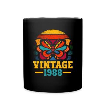 vintage 1988 butterfly 34th birthday - Full Colour Mug - black - Front