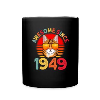 Awesome since 1949 Cat 73rd Birthday Gift - Full Colour Mug - black - Front
