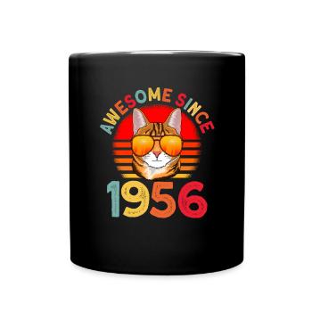 Génial depuis 1956 Cat 66th Birthday Gift - Mug uni - noir - Devant