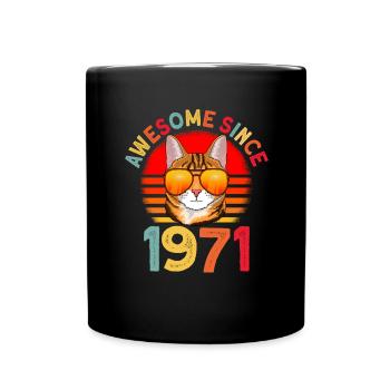 Génial depuis 1971 Cat 51st Birthday Gift - Mug uni - noir - Devant