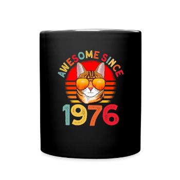 Awesome since 1976 Katze 46. Geburtstag Geschenk - Tasse einfarbig - Schwarz - Vorne