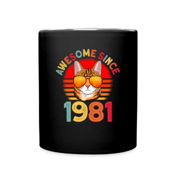 Génial depuis 1981 Cat 41st Birthday Gift - Mug uni - noir - Devant