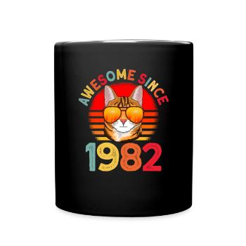 Génial depuis 1982 Cat 40th Birthday Gift - Mug uni - noir - Devant