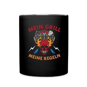 Grillen Grillmeister BBQ - Tasse einfarbig - Schwarz - Vorne