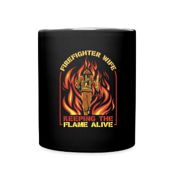 Pompier volontaire Pompier - Mug uni - noir - Devant