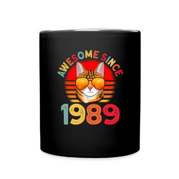Génial depuis 1989 Cat 33rd Birthday Gift - Mug uni - noir - Devant