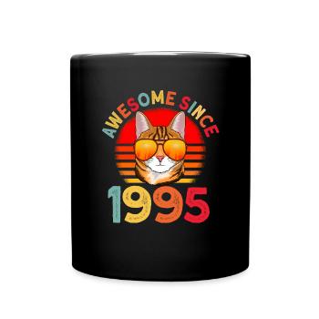 Awesome since 1995 Cat 27th Birthday Gift - Full Colour Mug - black - Front