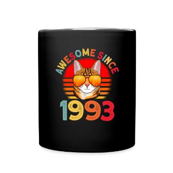 Awesome since 1993 Katze 29. Geburtstag Geschenk - Tasse einfarbig - Schwarz - Vorne