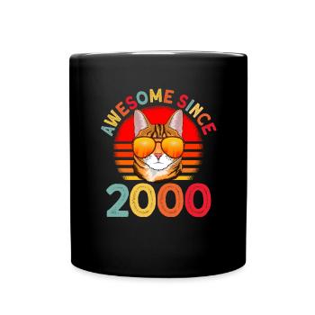Awesome since 2000 Katze 20. Geburtstag Geschenk - Tasse einfarbig - Schwarz - Vorne
