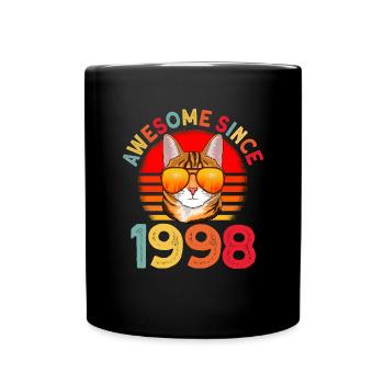 Awesome since 1998 Katze 24. Geburtstag Geschenk - Tasse einfarbig - Schwarz - Vorne