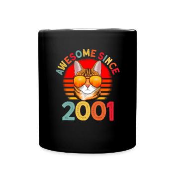 Awesome since 2000 Katze 21. Geburtstag Geschenk - Tasse einfarbig - Schwarz - Vorne