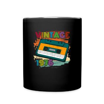 awesome since 1976 cassette 70s 46th birthday - Full Colour Mug - black - Front