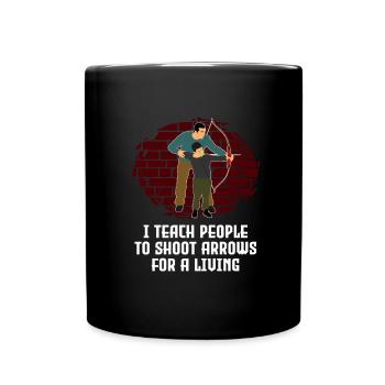 Bogenschütze Bogensport Pfeil Bogen Bogenschießen - Tasse einfarbig - Schwarz - Vorne