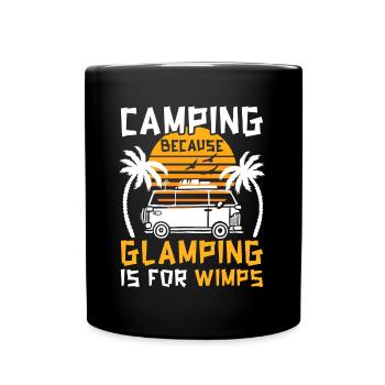 Humour Camping Glamping Vacances - Mug uni - noir - Devant
