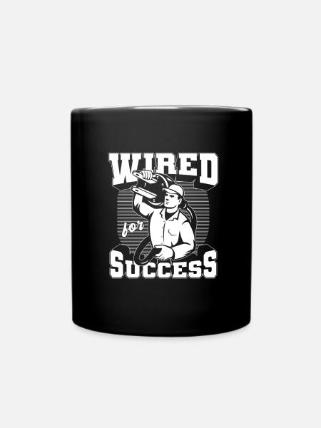 Electrician Electrical Engineer Electronics Technician - Full Colour Mug - black