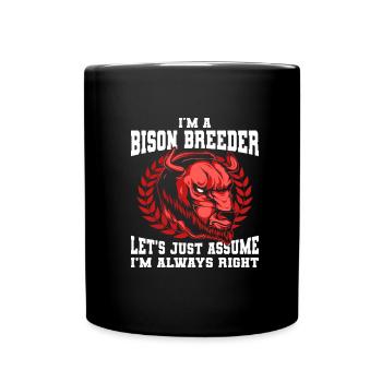 Amerikanischer Bison Büffel - Tasse einfarbig - Schwarz - Vorne