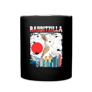 Rabbitzilla Rabbit Rabbit Gift - Full Colour Mug - black - Front