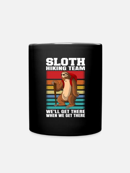 Sloth Hiking Team - Sloth Hiking Hike - Full Colour Mug - black