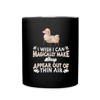 Schaf Schäfer - Tasse einfarbig - Schwarz - Vorne
