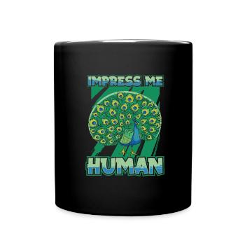 Peacock Bird - Full Colour Mug - black - Front