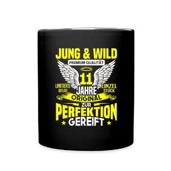 11 Jahre Jung & Wild 11. Geburtstag Geschenk - Tasse einfarbig - Schwarz - Vorne