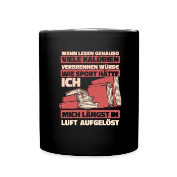 Bookworm Bookworm Book Reading - Full Colour Mug - black - Front