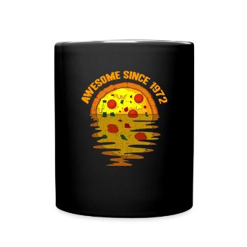 Awesome since 1972 Pizza 50th Birthday Gift - Full Colour Mug - black - Front