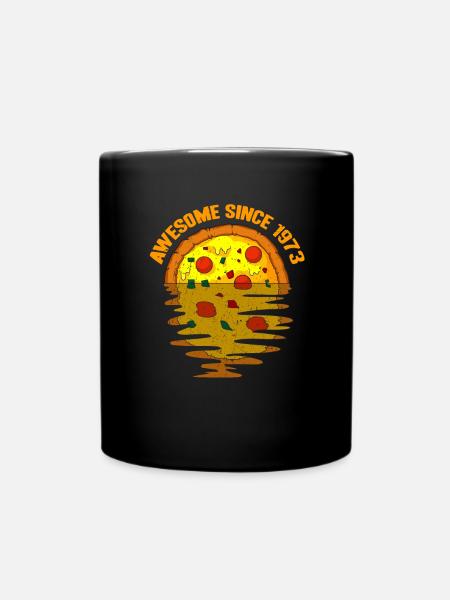 Awesome since 1973 Pizza 49. Geburtstag Geschenk - Tasse einfarbig - Schwarz
